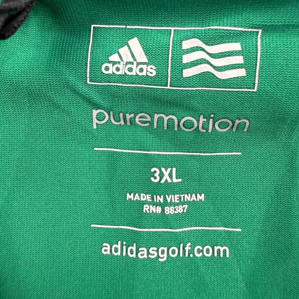 Adidas Golf Polo Shirt 3XL Green Aviara Puremotion Short‎ Sleeve Men's